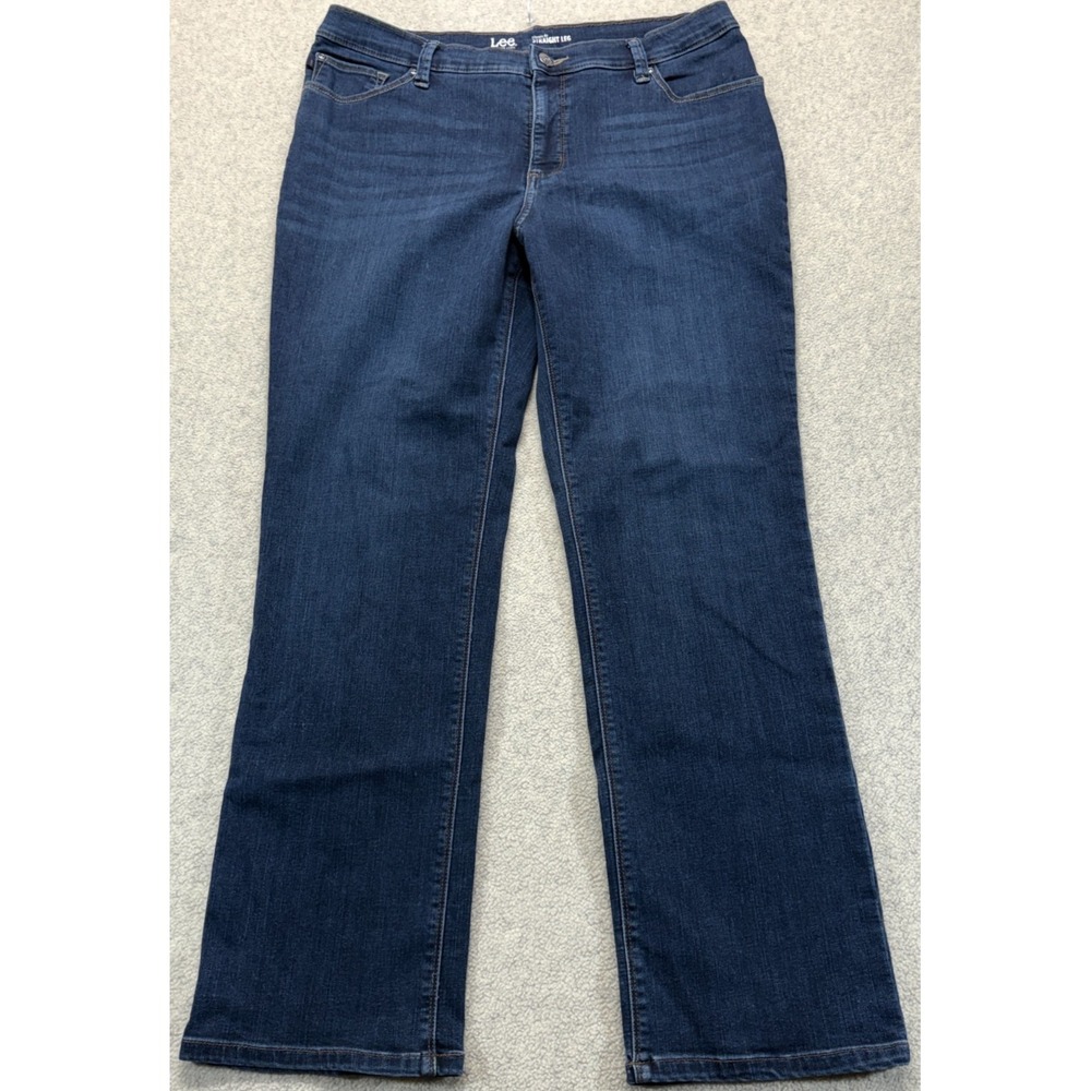 Lee Platinum Label Womens Straight Leg Jeans Blue Denim Classic Fit Comfort M 16